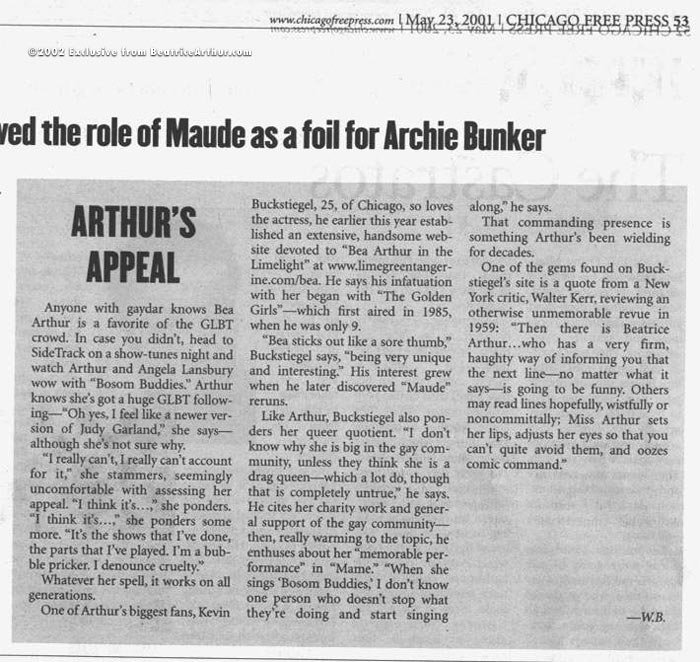 Arthur's Appeal Chicago Free Press article